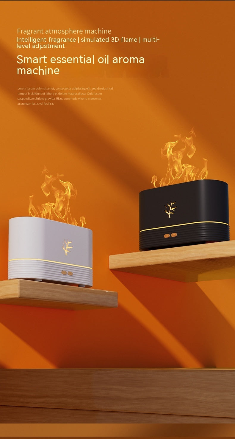 Realistic Flame Aroma Diffuser | Aromatherapy Diffuser with LED Lights | Calm Atmosphere