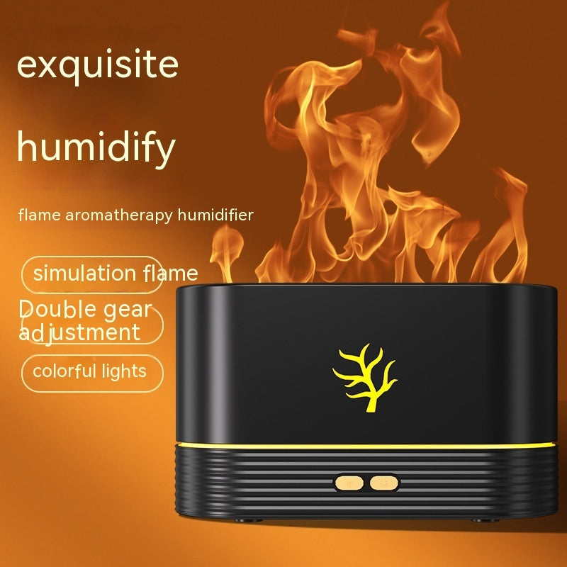 Realistic Flame Aroma Diffuser | Aromatherapy Diffuser with LED Lights | Calm Atmosphere