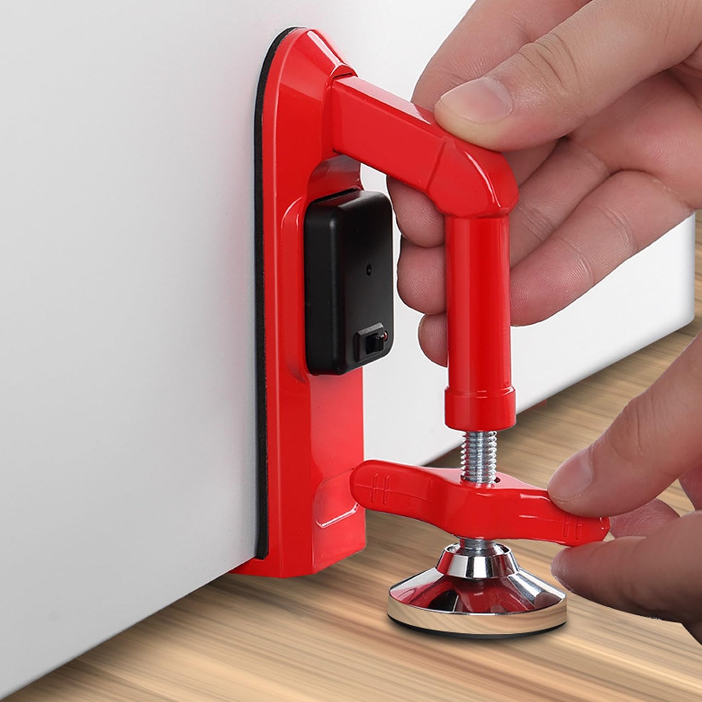 Portable door lock with alarm